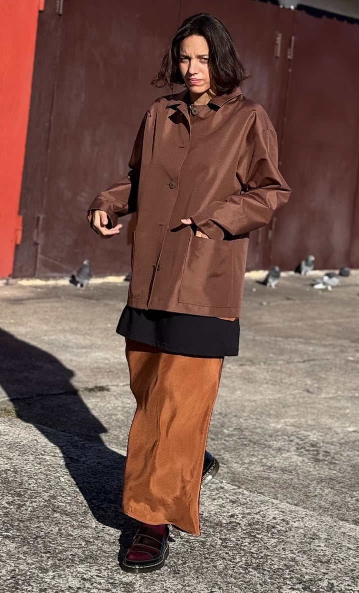 KURTKA CORDURA in Chocolate Brown